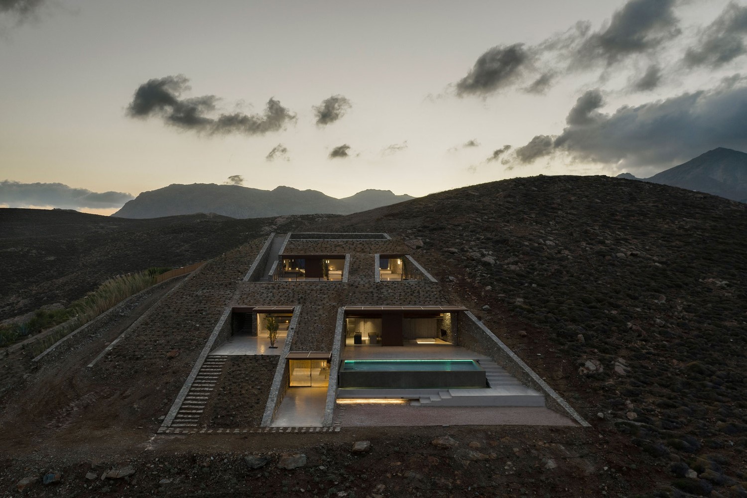 ncaved main entrance serifos villa